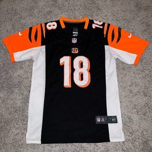 Boys Nike On Field Cincinnati Bengals #18 AJ Green Jersey Black Orange XL 18/20